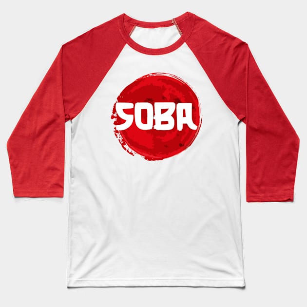 Soba-Japanese Food Baseball T-Shirt by Mysimplicity.art